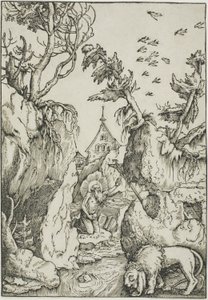 Sint Hiëronymus in de Wildernis door Hans Baldung Grien