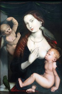 De Madonna met de papegaaien door Hans Baldung Grien