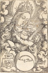Maagd en Kind in de Wolken door Hans Baldung Grien