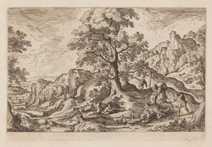 Plaat 11, uit Landschappen met scènes uit het Oude en Nieuwe Testament en Ovidius
