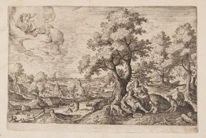 Plaat 12, uit Landschappen met scènes uit het Oude en Nieuwe Testament en Ovidius