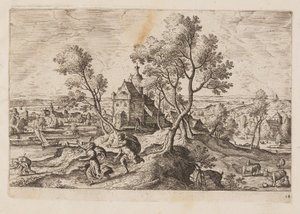 Plaat 14, uit Landschappen met scènes uit het Oude en Nieuwe Testament en Ovidius