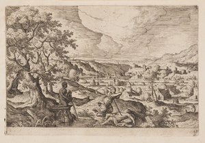Plaat 19, uit Landschappen met scènes uit het Oude en Nieuwe Testament en Ovidius