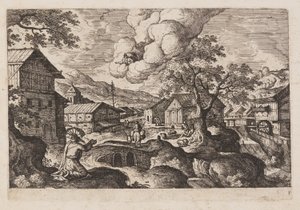 Plaat 1, uit Landschappen met scènes uit het Oude en Nieuwe Testament en Ovidius