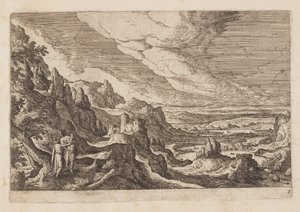Plaat 2, uit Landschappen met scènes uit het Oude en Nieuwe Testament en Ovidius