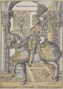 Ruiterportret van keizer Maximiliaan I, 1508 door Hans Burgkmair