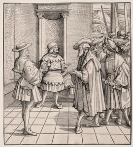 Het Slechte Advies van de Ene Kleine Man aan de Andere door Hans Burgkmair