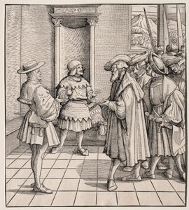 Het slechte advies van de ene kleine man aan de andere, 1512-1516 door Hans Burgkmair