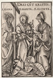 De Drie Christelijke Heldinnen: Heiligen Helena, Brigida en Elizabeth door Hans Burgkmair