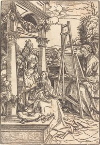 Sint Lucas schildert het portret van de Maagd door Hans Burgkmair I