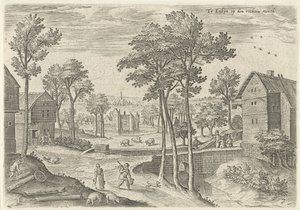 Gezicht op de hoofdstraat van Laken door Hans Collaert (I)