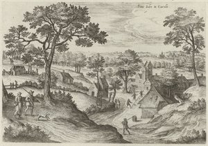 Gezicht op de kerk van St. Job en het kasteel van Carloo door Hans Collaert (I)