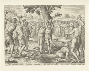 Steniging van de ouderlingen door Hans Collaert (I)