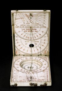 Tabletkompas zonnewijzer, Neurenberg, 1574 door Hans Ducher
