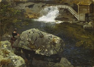 Bij de Molenplas door Hans Gude