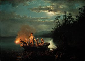 Nacht speervissen op het Krøderenmeer