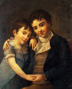 Portret van Franz Xaver Wolfgang (1791-1844) en Karl Thomas (1784-1858), zonen van Wolfgang Amadeus Mozart (1756-1791)