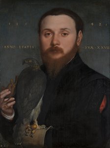 Portret van een valkenier door Hans Holbein
