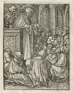 De Dans van de Dood: De Prediker, De Priester door Hans Holbein