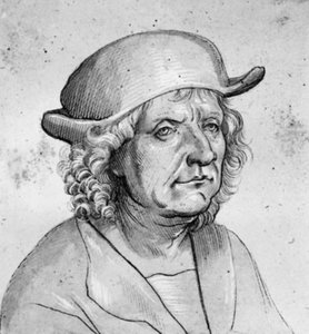 Portret van de goudsmid Jörg Seld in driekwart profiel naar rechts