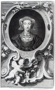 Anna van Kleef, gegraveerd door Jacobus Houbraken, 1740 door Hans Holbein der Jüngere