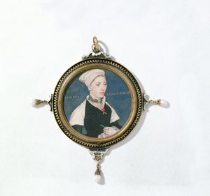 Jane Small, voorheen bekend als Mevrouw Robert Pemberton, c.1540 (detail) door Hans Holbein der Jüngere