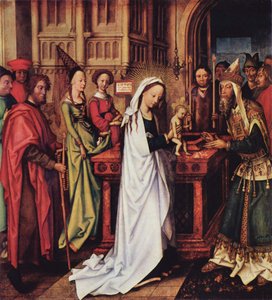 Duits: Darstellung Christi im Tempel Altaar van de Dominicanen, linker binnenvleugel, onderste paneel: De voorstelling van Christus in de Tempel