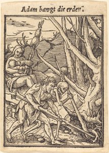 Adam bawgt die erden door Hans Holbein der Jüngere