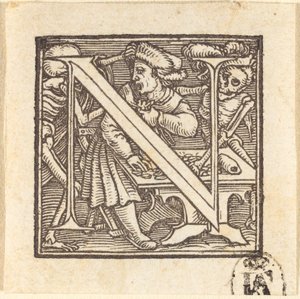 Letter N door Hans Holbein der Jüngere