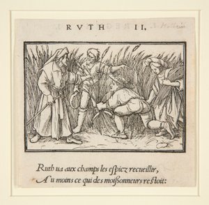 Ruth die in de velden van Booz verzamelt (recto); Hannah en Elkanah (verso) door Hans Holbein der Jüngere