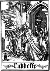 De abdis bezocht door de dood, 1538 door Hans Holbein der Jüngere