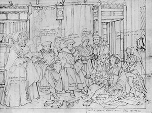 De familie More, naar de schets van Holbein in het Basle Museum, 1527, 1903 door Hans Holbein der Jüngere
