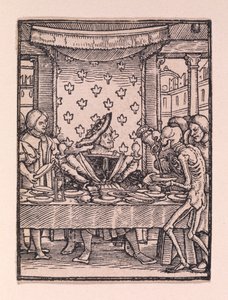De rijke man, uit "De dodendans" door Hans Holbein the Younger