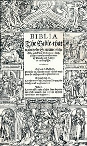 Titelpagina van Coverdales Engelse Bijbel, 1535 door Hans Holbein der Jüngere
