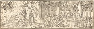 Handel in Aflaten door Hans Holbein der Jüngere