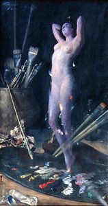 In het atelier: Visioen van de kunstenaar, c.1900 door Hans Holtzbecher