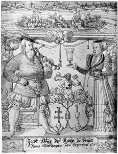 Jacob Wyx van Basel en zijn vrouw Anna, 1592 1901 door Hans Jakob Plepp