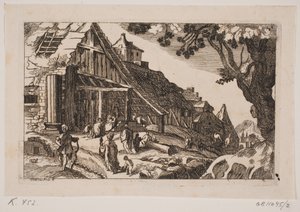 Landschap met de Heilige Familie en de drie koningen door Hans Jørgen Kirksteen