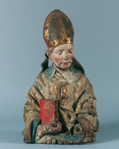 Halffiguur van een heilige bisschop door Hans Klocker (Umkreis)