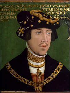 Portret van Lodewijk II van Hongarije (Lodewijk Jagellon) door Hans Krell