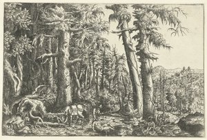 Landschap met barmhartige Samaritaan