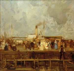 Aankomst van de stoomboot door Hans Looschen