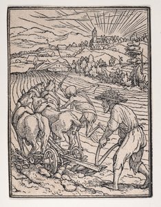 De Boer of Ploeger, uit De Dans van de Dood, ca. 1526, gepubliceerd 1538