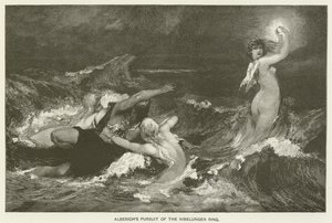 Alberichs achtervolging van de Nibelungen Ring door Hans Makart