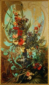 Blumenstueck - Bloemstilleven ... (schilderij op doek) door Hans Makart