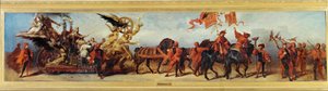 Die Eisenbahnen - De spoorwegen, schets voor de jubileumrede 1879 ... (schilderij op doek) door Hans Makart