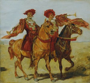 Twee bereden trompetters