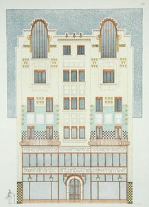 Ontwerp voor een vijf verdiepingen tellend gebouw, begin 1900s, uit 