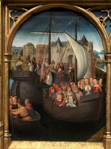 Detail van het Reliekschrijn van Sint-Ursula door Hans Memling