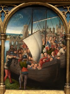 Detail van het Reliekschrijn van Sint-Ursula door Hans Memling